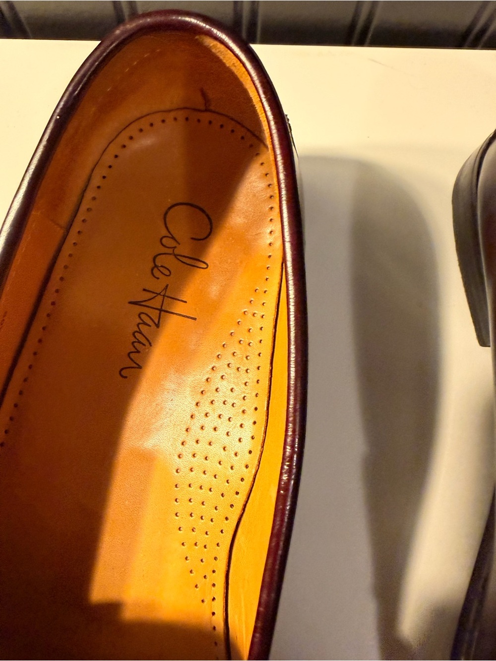 Cole Haan men's burgundy leather kiltie buckle monk strap loafers 9.5d - Picture 15 of 16